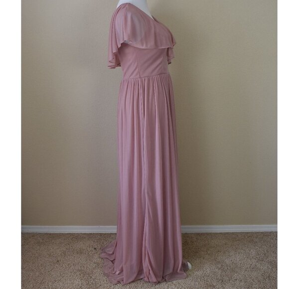 Azazie Vintage Mauve Jael Mesh Dress 6 - Picture 6 of 8